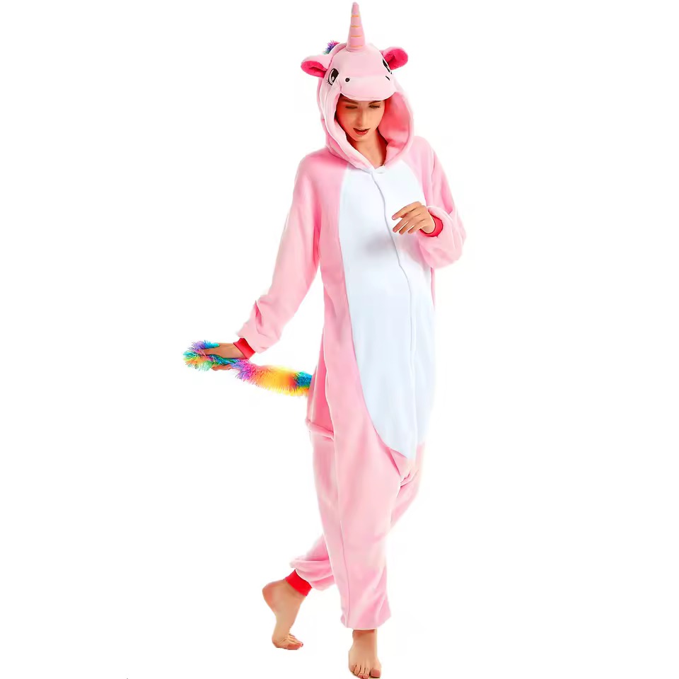 PIŻAMA JEDNOROŻEC RÓŻOWY ONESIE DRES KOMBINEZON - obrazek 3