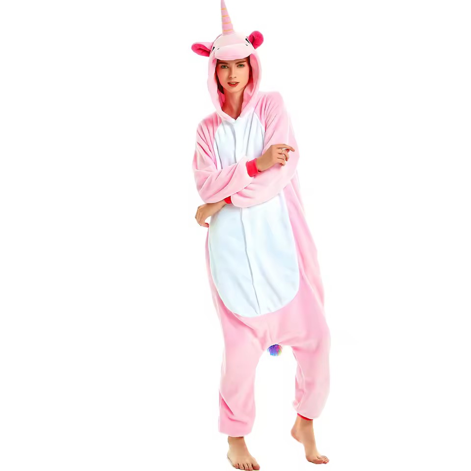 PIŻAMA JEDNOROŻEC RÓŻOWY ONESIE DRES KOMBINEZON - obrazek 2
