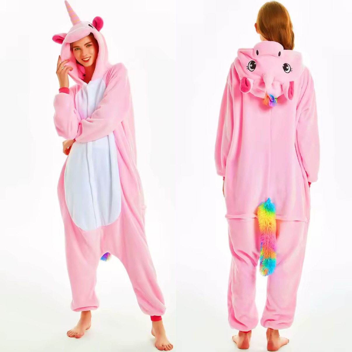 PIŻAMA JEDNOROŻEC RÓŻOWY ONESIE DRES KOMBINEZON