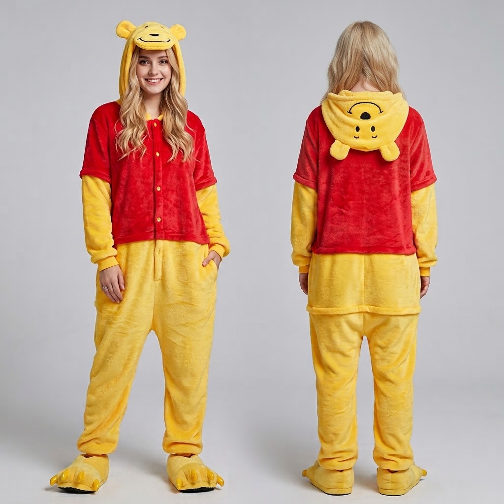 PIŻAMA PUCHATEK I PRZYJACIELE ONESIE DRES KOMBINEZON - obrazek 3
