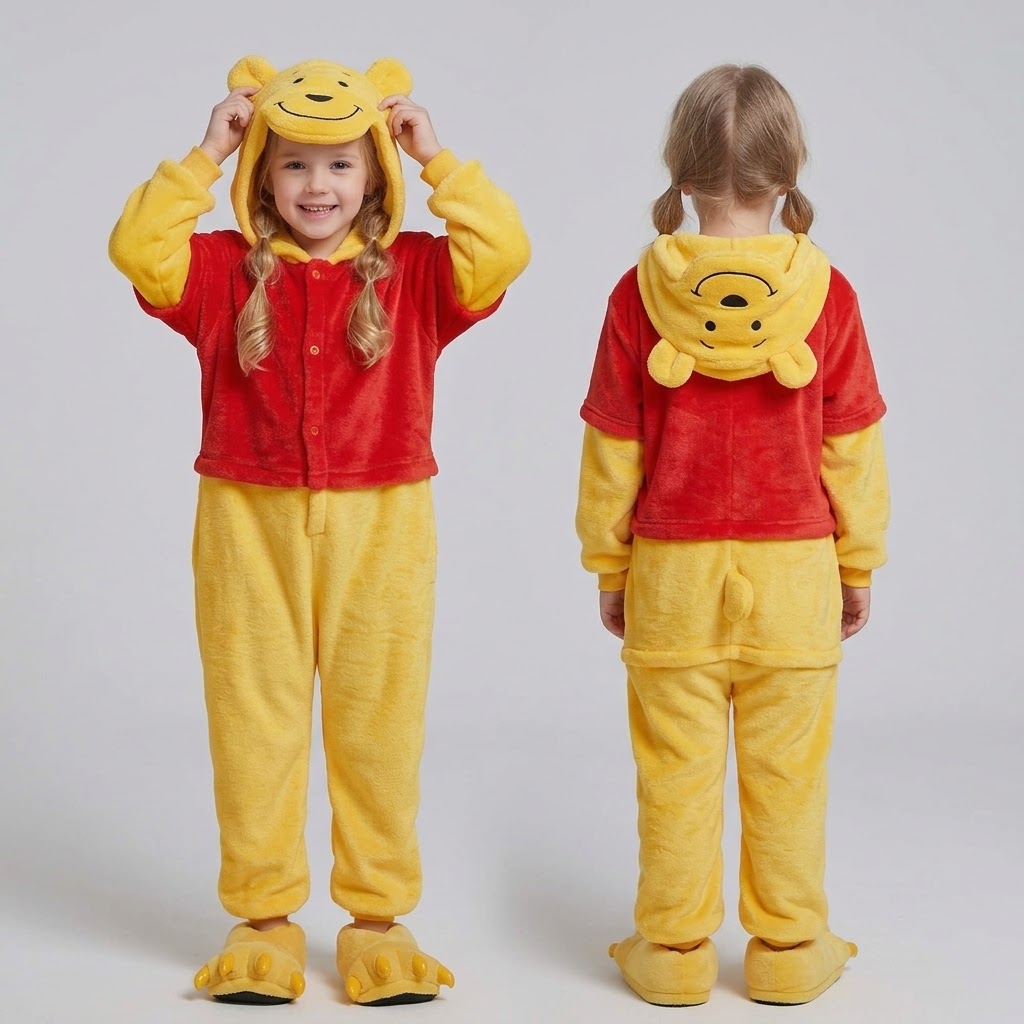 PIŻAMA PUCHATEK I PRZYJACIELE ONESIE DRES KOMBINEZON - obrazek 2
