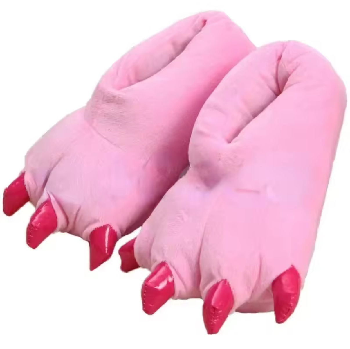 Puchate KAPCIE ŁAPY DINOZAUR RÓŻOWY / ŚWINKA