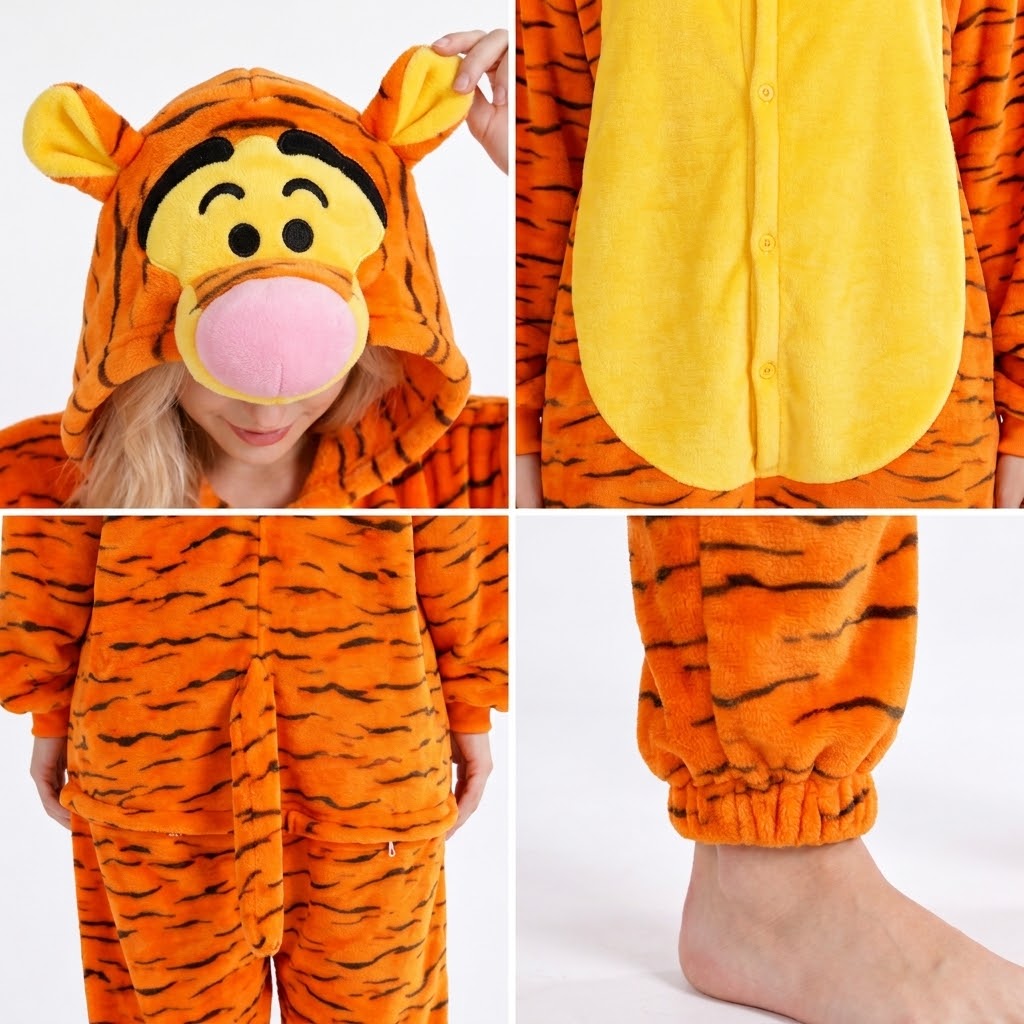 PIŻAMA TYGRYS ONESIE DRES KOMBINEZON - obrazek 4