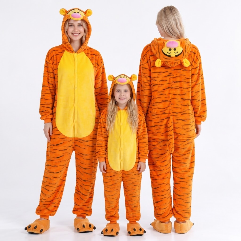 PIŻAMA TYGRYS ONESIE DRES KOMBINEZON