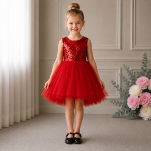SUKIENKA TIULOWA BALERINA CZERWONA R. 70-110