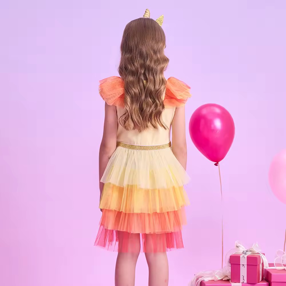 SUKIENKA TIULOWA JESIENNY JEDNOROŻEC R.98-128 - obrazek 2