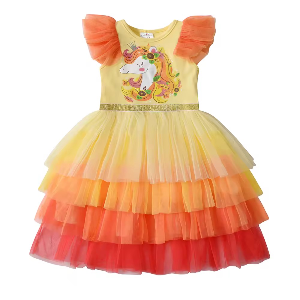 SUKIENKA TIULOWA JESIENNY JEDNOROŻEC R.98-128 - obrazek 3