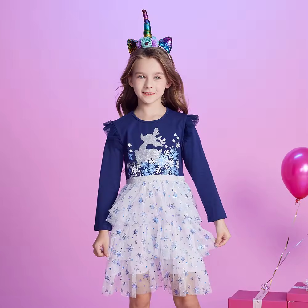 SUKIENKA TIULOWA GRANAT ŚNIEŻYNKI R.98-128