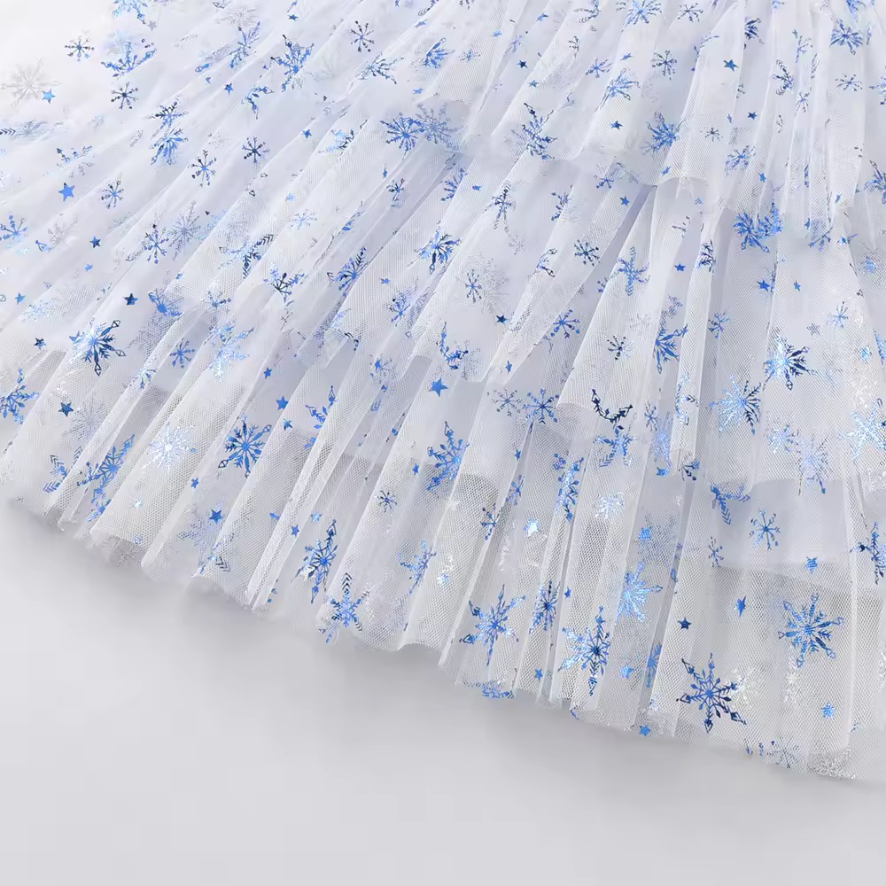 SUKIENKA TIULOWA GRANAT ŚNIEŻYNKI R.98-128 - obrazek 7