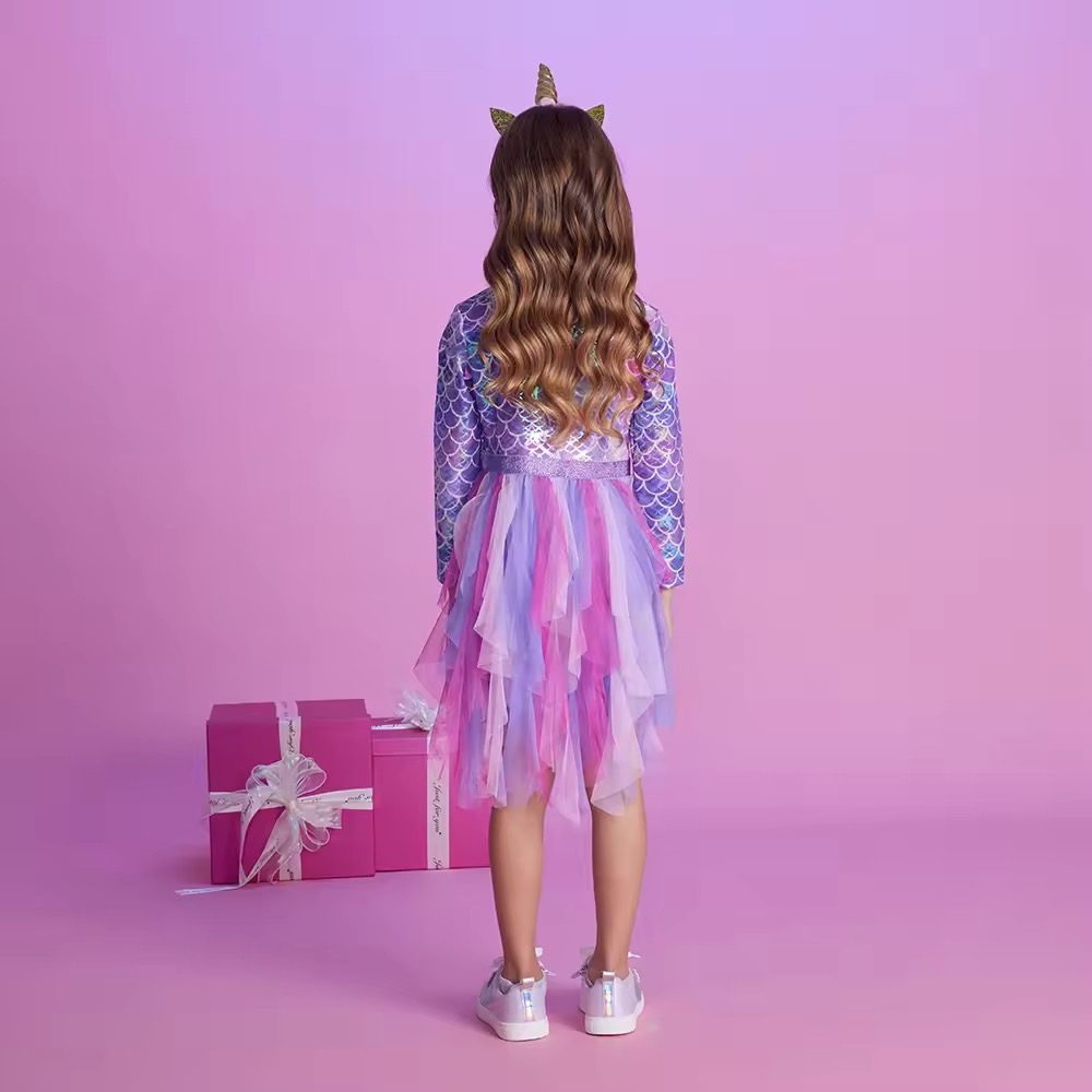 SUKIENKA TIULOWA SYRENKA FIOLET R.98-128 - obrazek 3