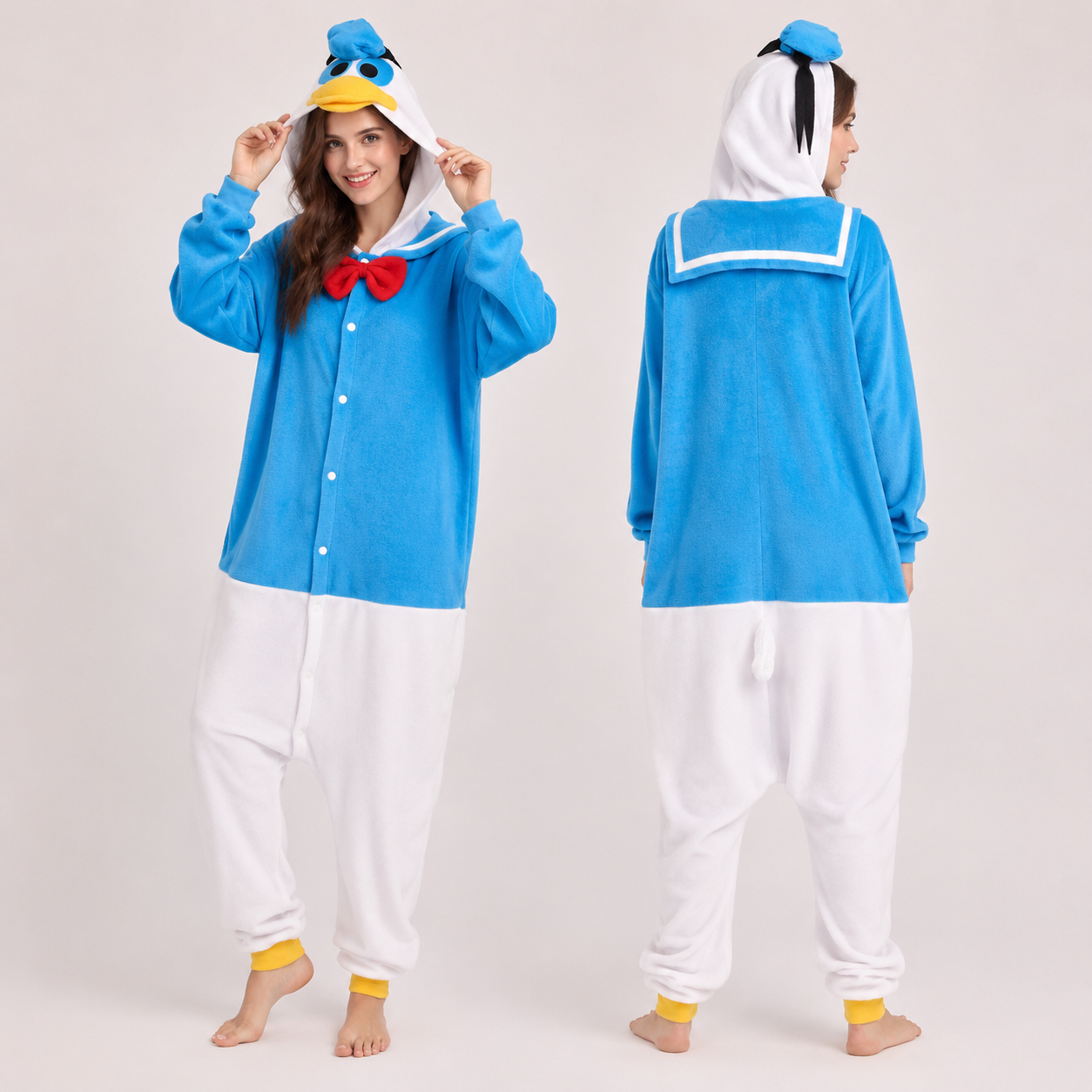PIŻAMA KACZOR DONALD KACZKA DAISY ONESIE DRES KIGURUMI - obrazek 2