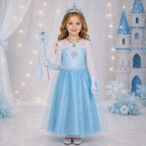 PRZEBRANIE KOSTIUM ELSA FROZEN KRAINA LODU R. 100-150