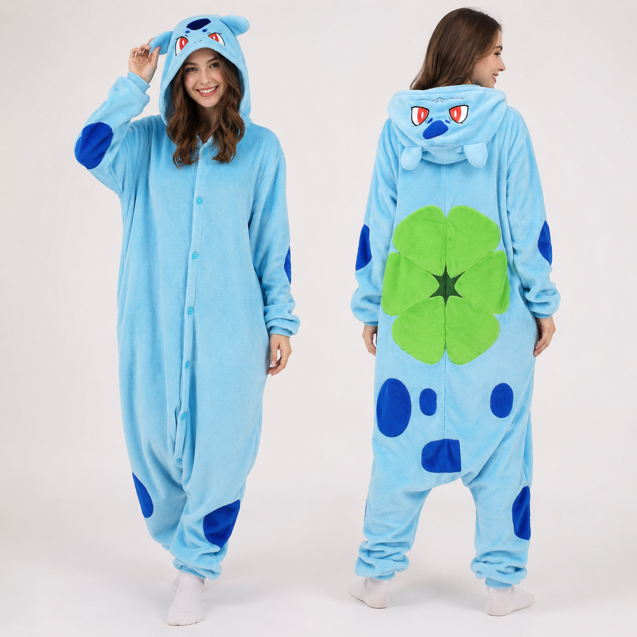 PIŻAMA BULBASAUR POKEMON ONESIE DRES KIGURUMI - obrazek 3