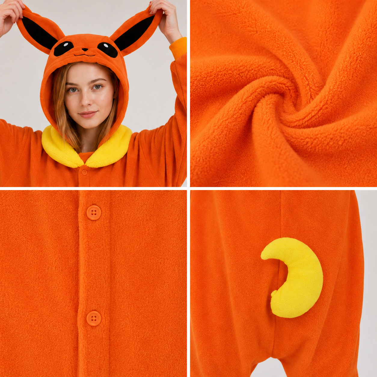PIŻAMA POKEMON FLAREON ONESIE DRES KIGURUMI - obrazek 3