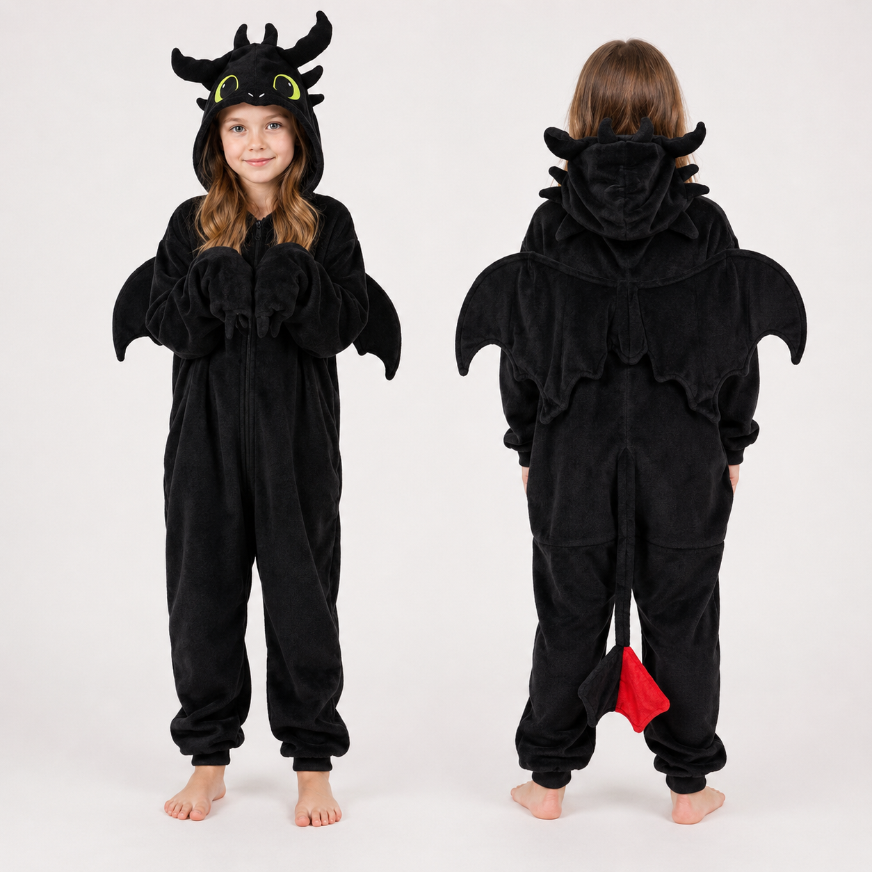 PIŻAMA SMOK BIAŁA FURIA SZCZERBATEK ONESIE DRES KIGURUMI - obrazek 10