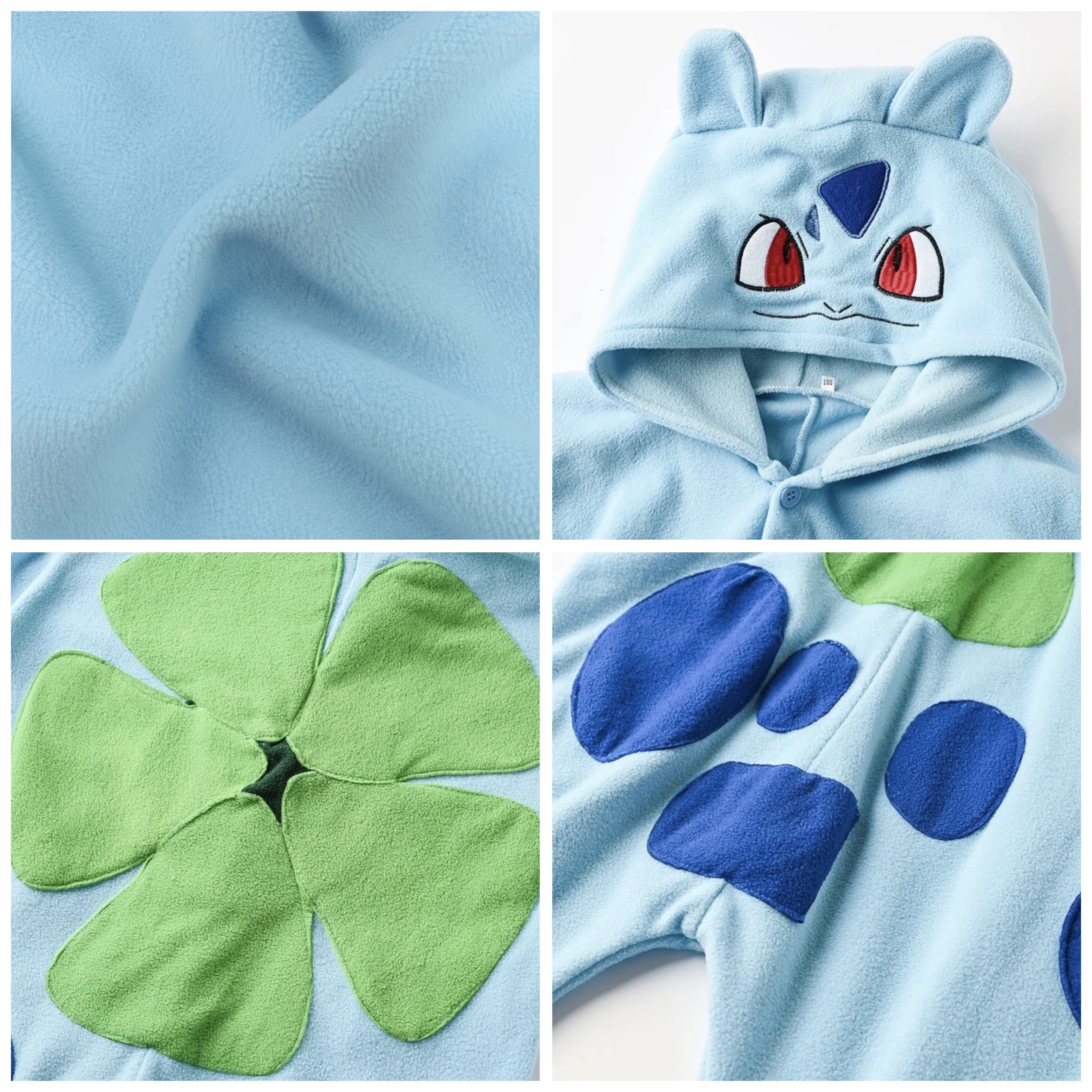 PIŻAMA BULBASAUR POKEMON ONESIE DRES KIGURUMI - obrazek 4