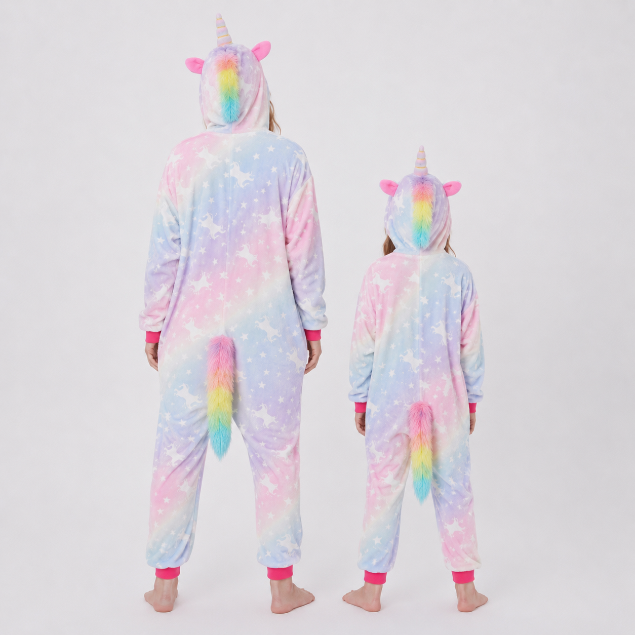 PIŻAMA JEDNOROŻEC ŚWIECĄCY W CIEMNOŚCI FIOLET ONESIE - obrazek 2