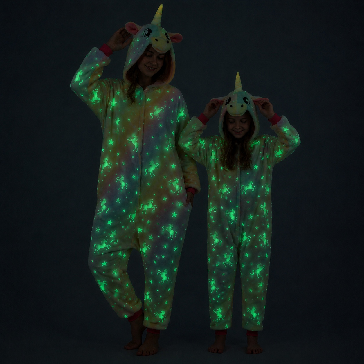 PIŻAMA JEDNOROŻEC ŚWIECĄCY W CIEMNOŚCI ONESIE KIGURUMI - obrazek 3
