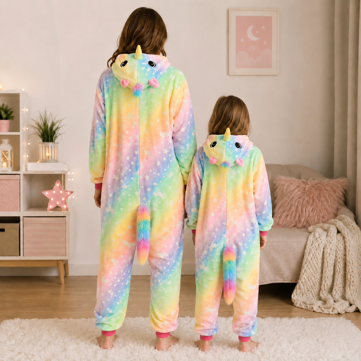 PIŻAMA JEDNOROŻEC ŚWIECĄCY W CIEMNOŚCI ONESIE KIGURUMI - obrazek 2