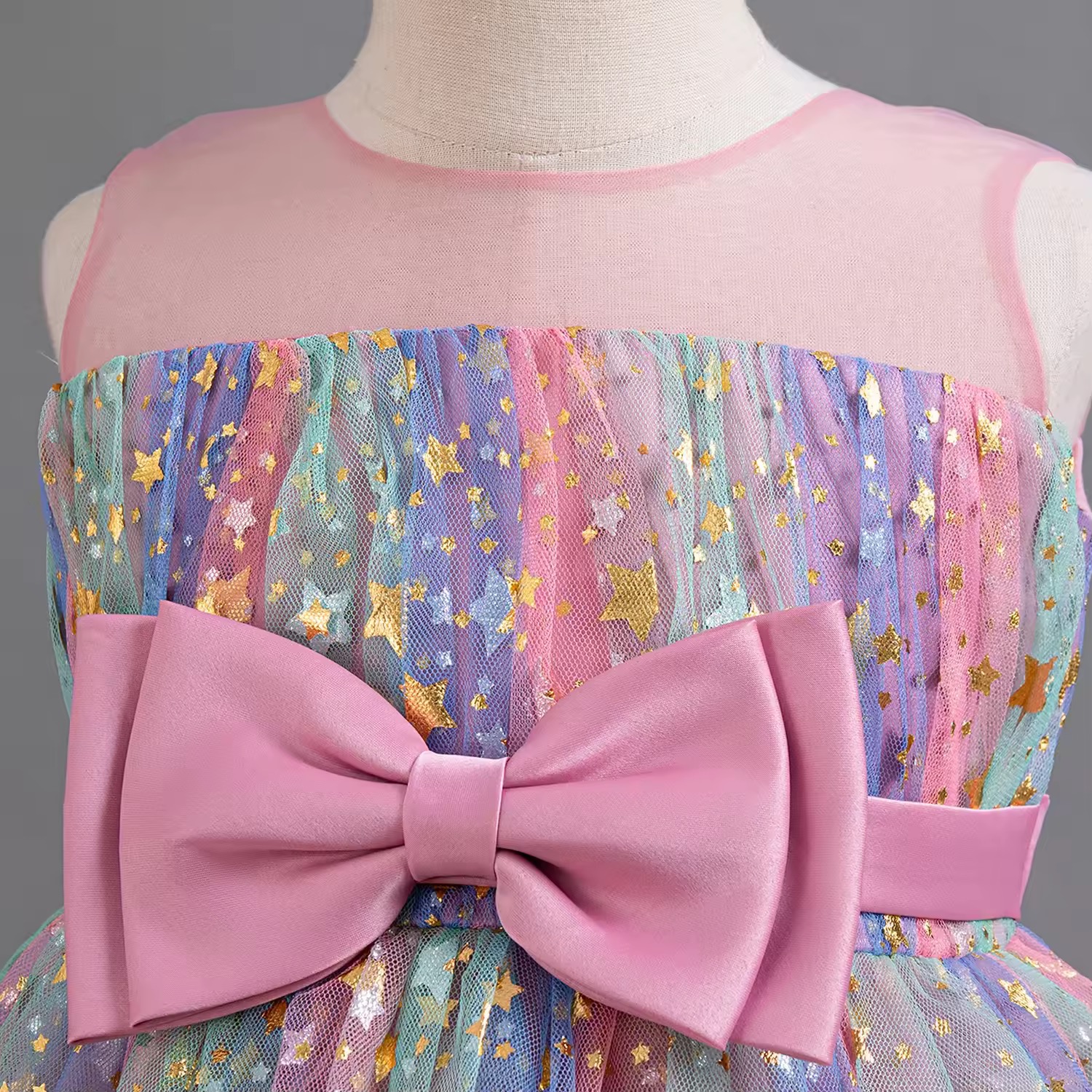 SUKIENKA RITA Z CEKINAMI TĘCZOWA / R.100-140 - obrazek 2