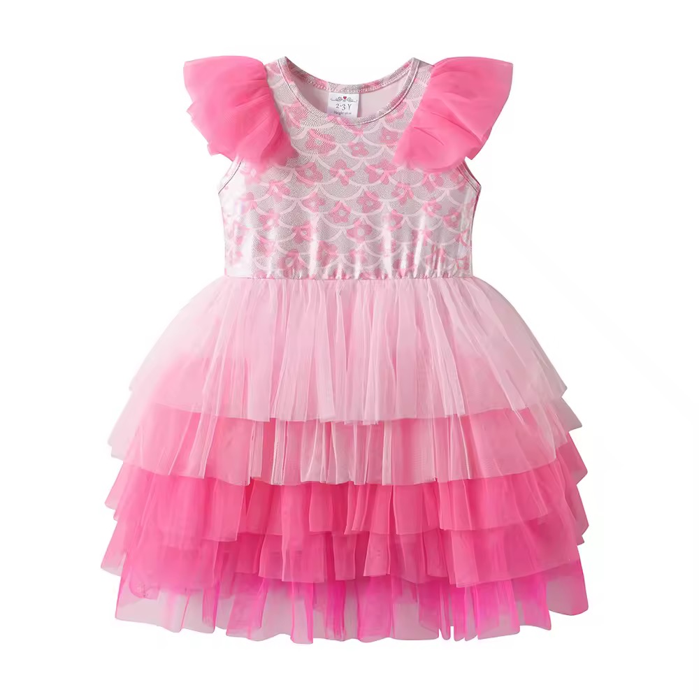 SUKIENKA TIULOWA RÓŻOWA ROSE GOLD R.98-128 - obrazek 2