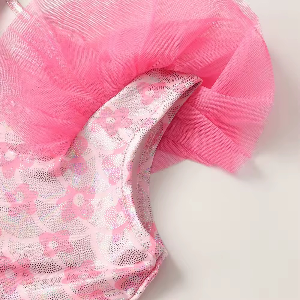 SUKIENKA TIULOWA RÓŻOWA ROSE GOLD R.98-128 - obrazek 3