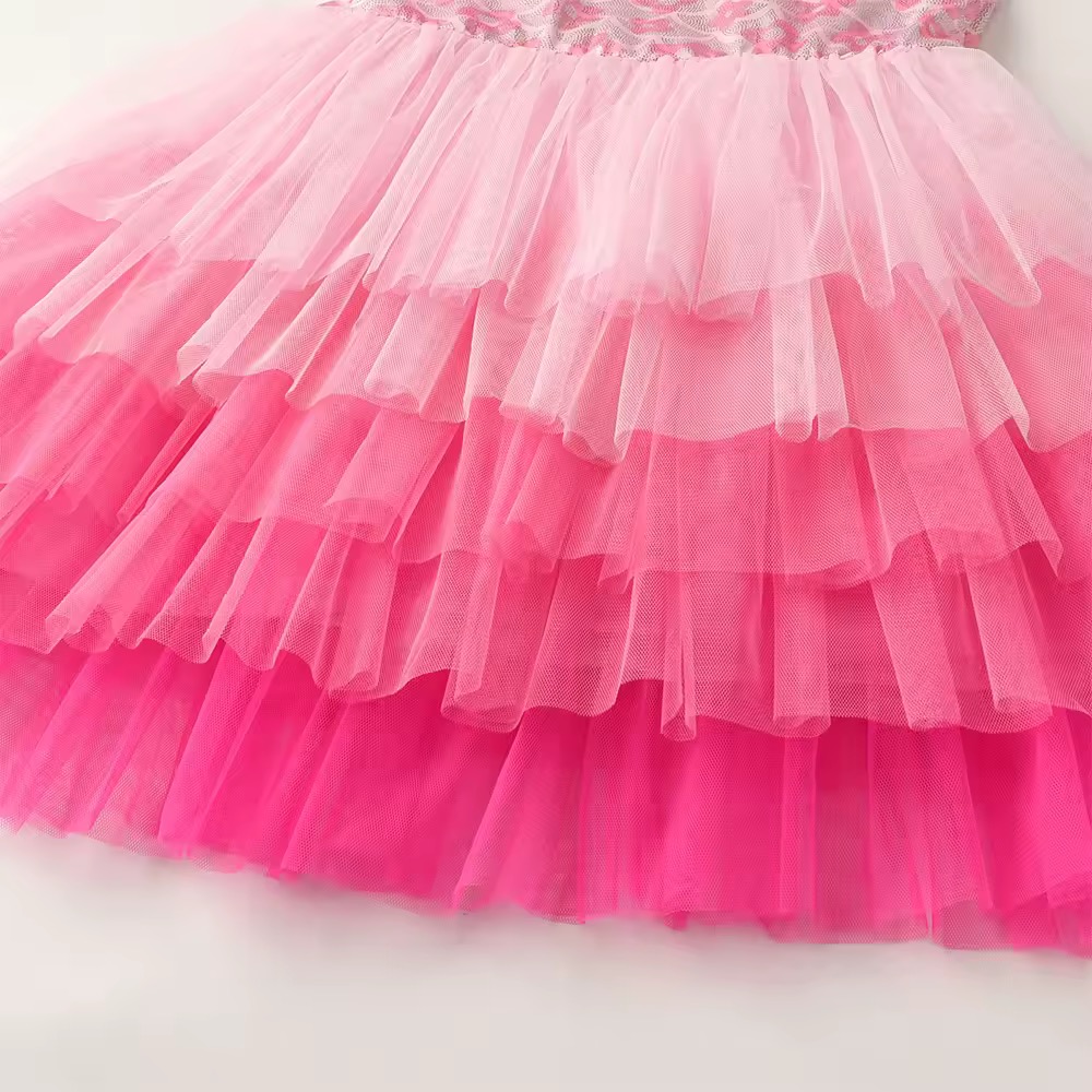 SUKIENKA TIULOWA RÓŻOWA ROSE GOLD R.98-128 - obrazek 5