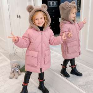 KURTKA PARKA NA MISIU Z KAPTUREM MISIEM / R.120-160