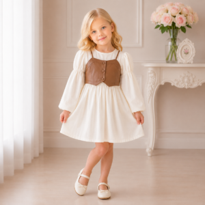 SUKIENKA BOHO MAJA ZE SKÓRZANYM TOPEM / R.90-150