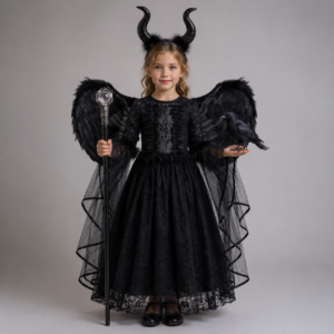 KOSTIUM PRZEBRANIE SUKIENKA MALEFICIENT DIABOLINA R.110-150