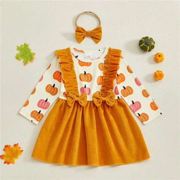 SUKIENKA W DYNIE HALLOWEEN Z OPASKĄ R.70-110