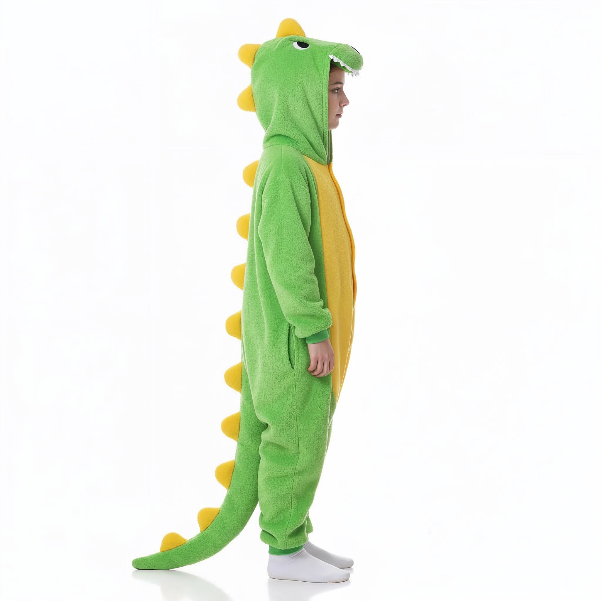 PIŻAMA DINOZAUR JASNOZIELONY DLA DZIECI ONESIE KOMBINEZON - obrazek 3