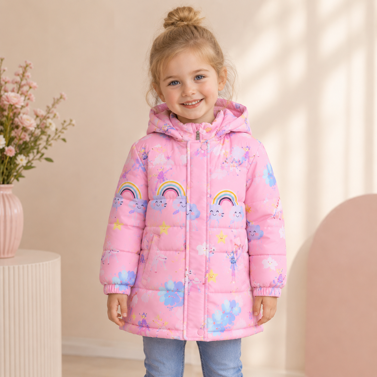 KURTKA PARKA TĘCZOWA CHMURKA / 2 KOLORY / R.90-140 - obrazek 3