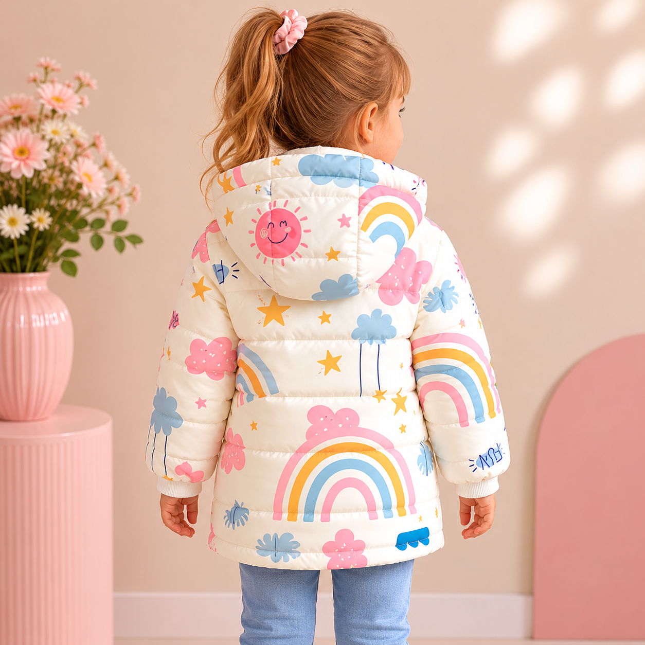 KURTKA PARKA TĘCZOWA CHMURKA / 2 KOLORY / R.90-140 - obrazek 2