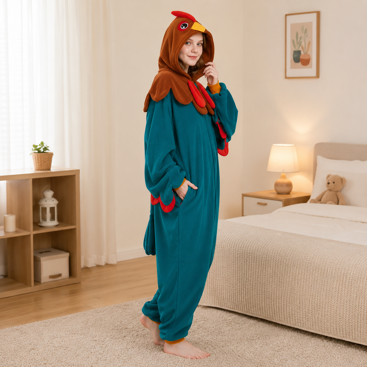 PIŻAMA KURA KURCZAK ONESIE DRES KIGURUMI - obrazek 2