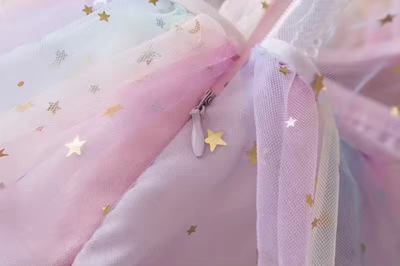 SUKIENKA TIULOWA RAINBOW Z FALBANKAMI / r.100-140 - obrazek 4