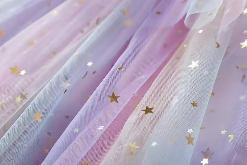 SUKIENKA TIULOWA RAINBOW Z FALBANKAMI / r.100-140 - obrazek 6