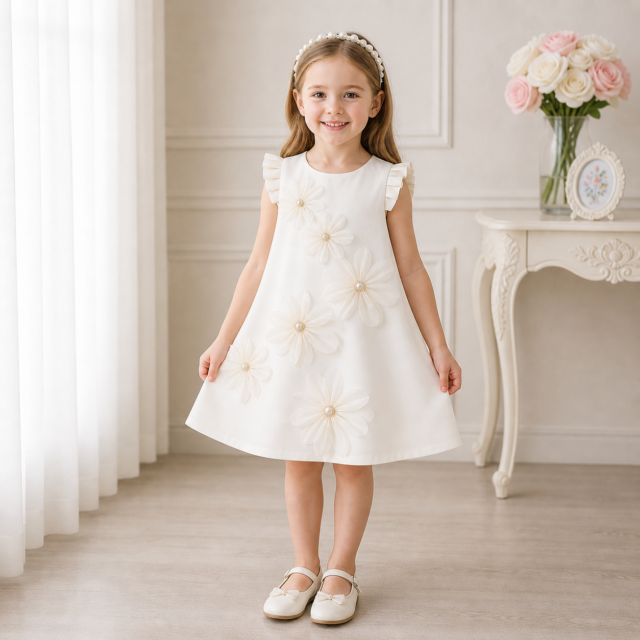 SUKIENKA MIRA KWIATY 3D / r.90-140
