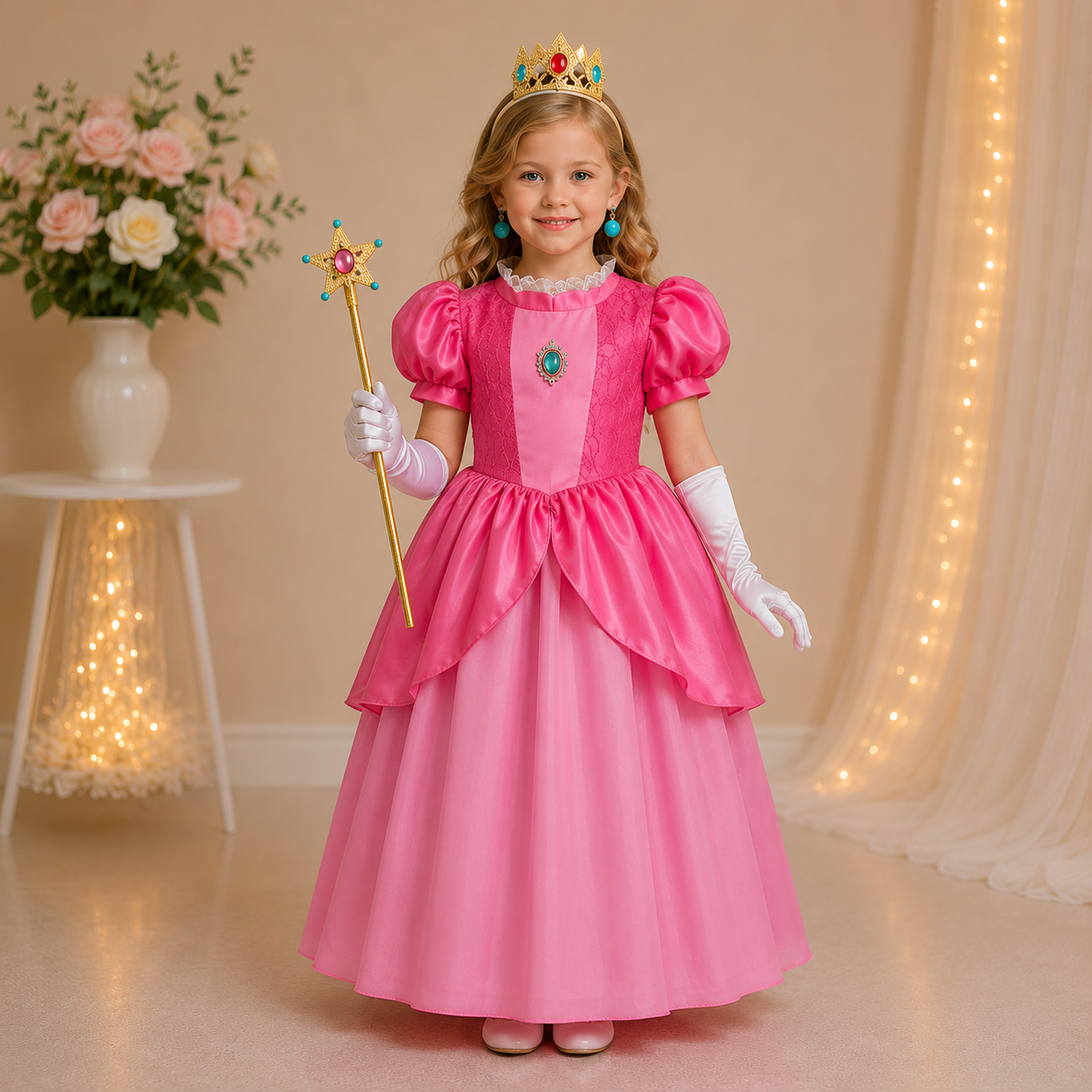 PRZEBRANIE KOSTIUM KSIĘŻNICZKA PEACH MARIO R. 110-150