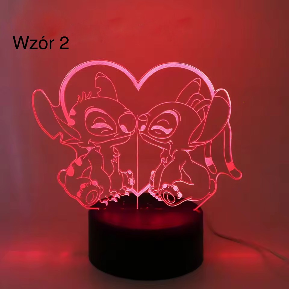 LAMPKA 3D LED STITCH / 2 WZORY - obrazek 4