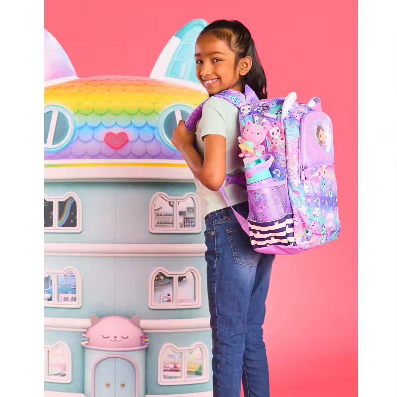 PLECAK PIÓRNIK BROKATOWY KOCI DOMEK GABI - obrazek 6