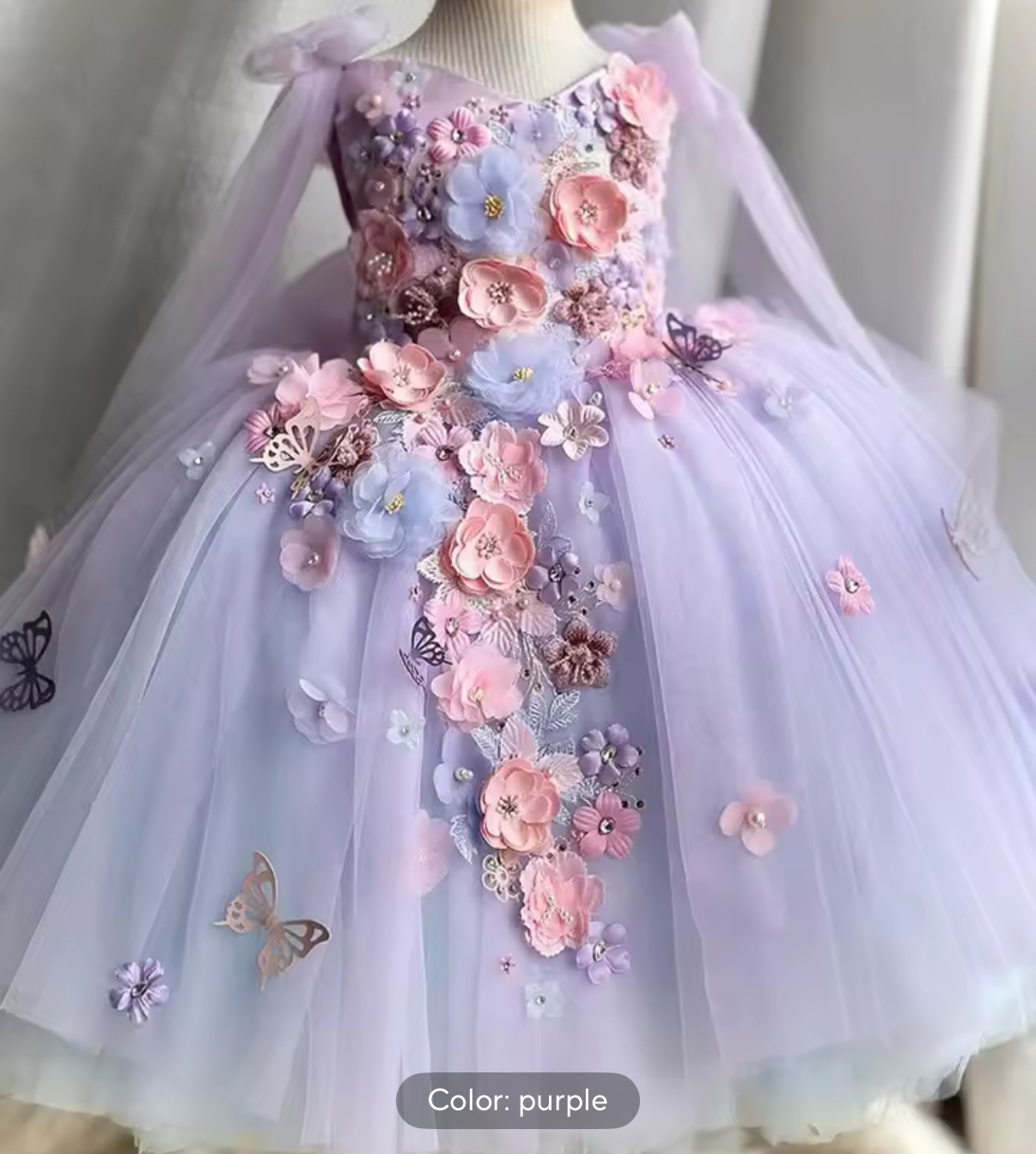 SUKIENKA KASSANDRA KWIATY 3D /4 KOLORY / r.80-140 - obrazek 8