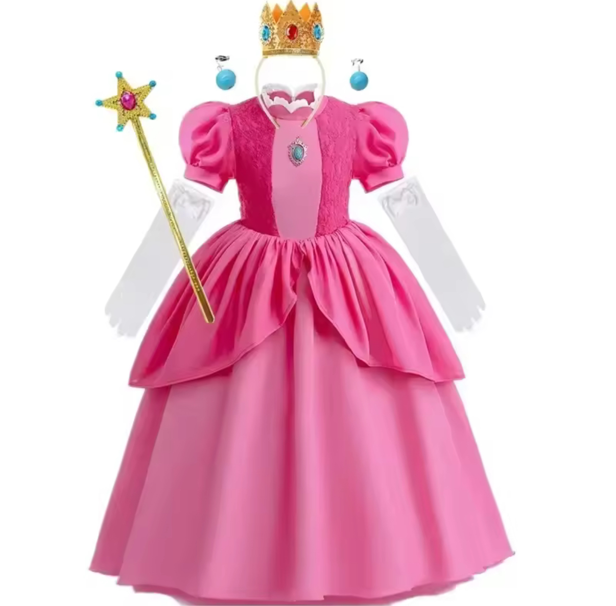 PRZEBRANIE KOSTIUM KSIĘŻNICZKA PEACH MARIO R. 110-150