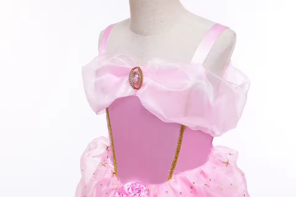 PRZEBRANIE KOSTIUM ŚPIĄCA KRÓLEWNA AURORA Z PERUKĄ R. 100-150 - obrazek 4