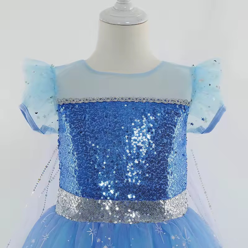 PRZEBRANIE KOSTIUM ELSA FROZEN Z PERUKĄ R. 110-150 - obrazek 8