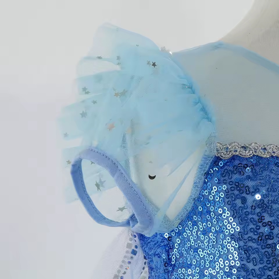 PRZEBRANIE KOSTIUM ELSA FROZEN Z PERUKĄ R. 110-150 - obrazek 7