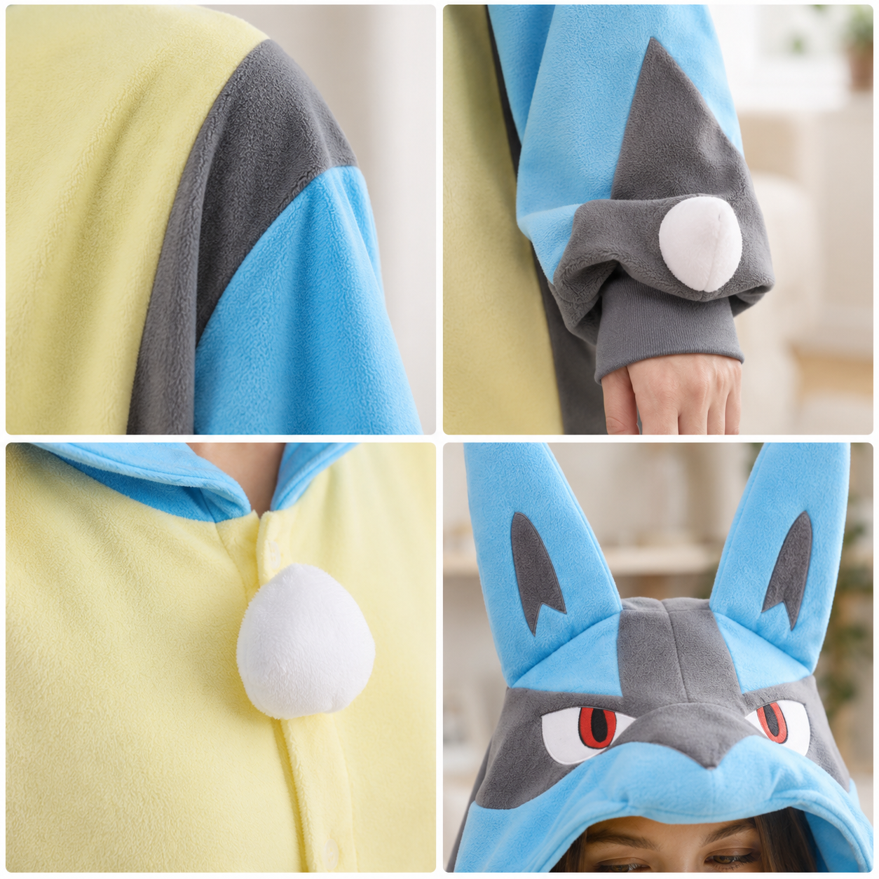 PIŻAMA LUCARIO POKEMON ONESIE DRES KIGURUMI - obrazek 4