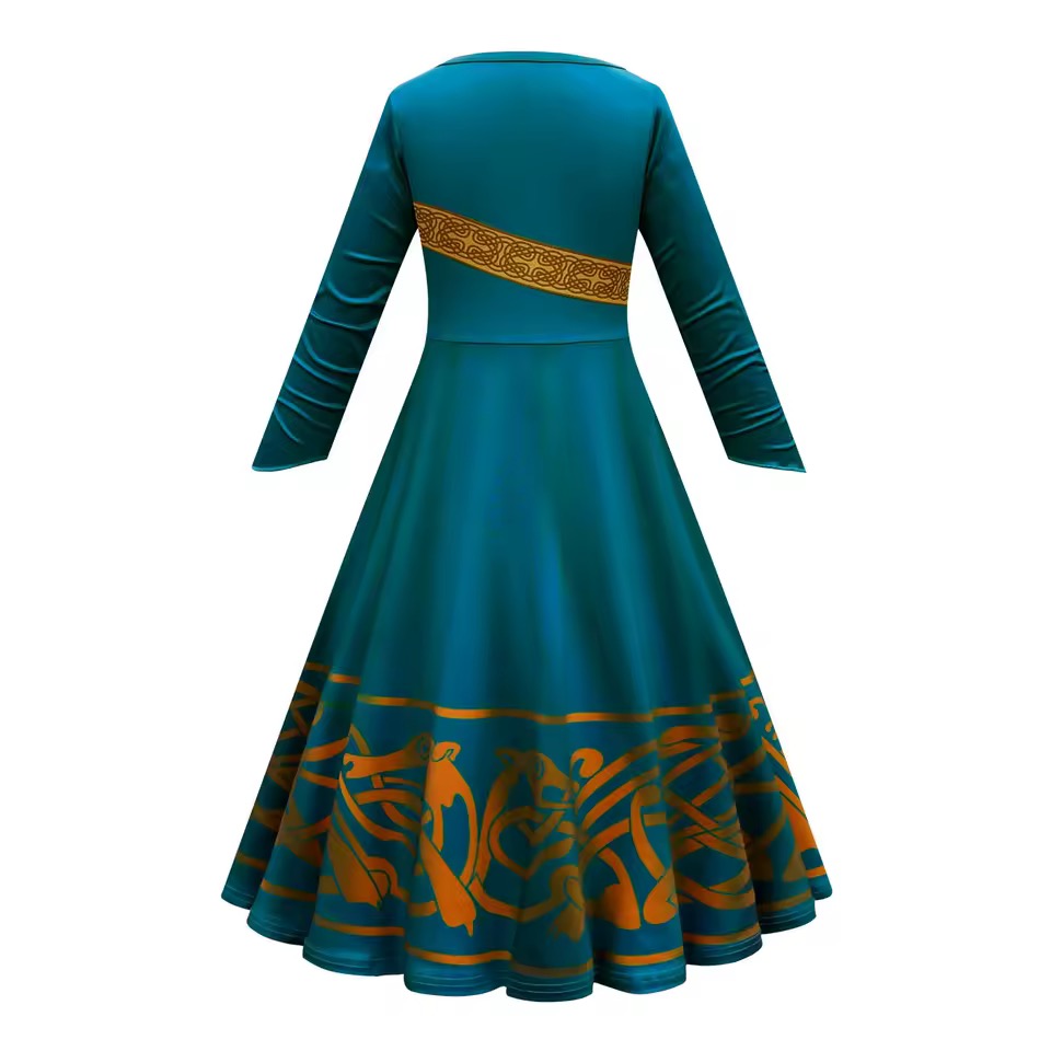 PRZEBRANIE KOSTIUM MERIDA WALECZNA Z PERUKĄ R. 100-150 - obrazek 3