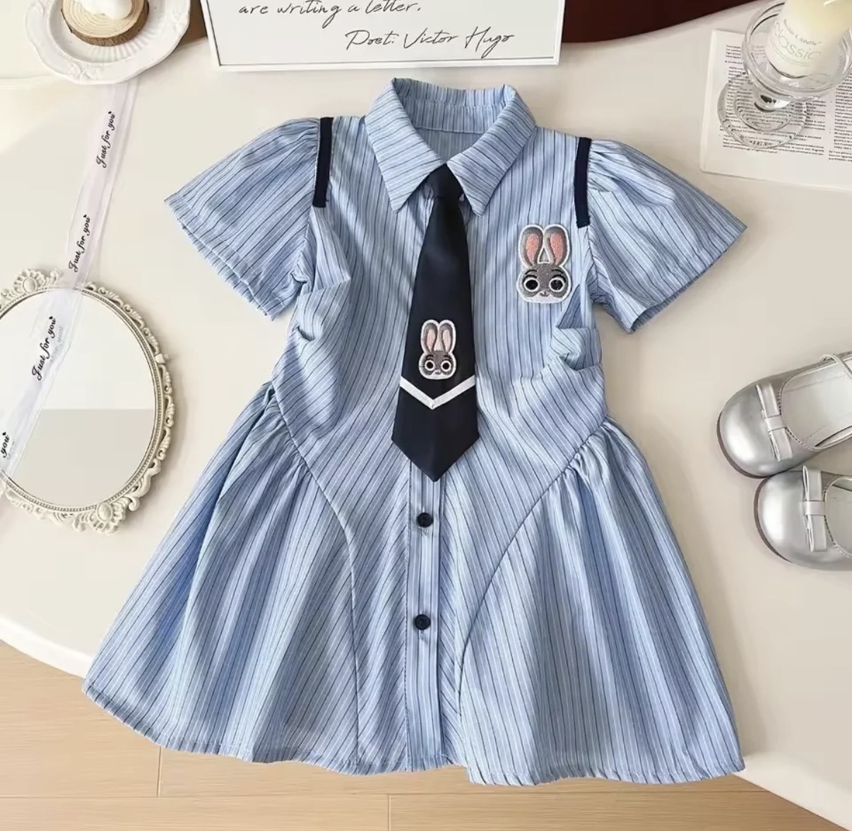 SUKIENKA JUDY HOPPS NIEBIESKA Z KRAWATEM r. 92-128 - obrazek 2